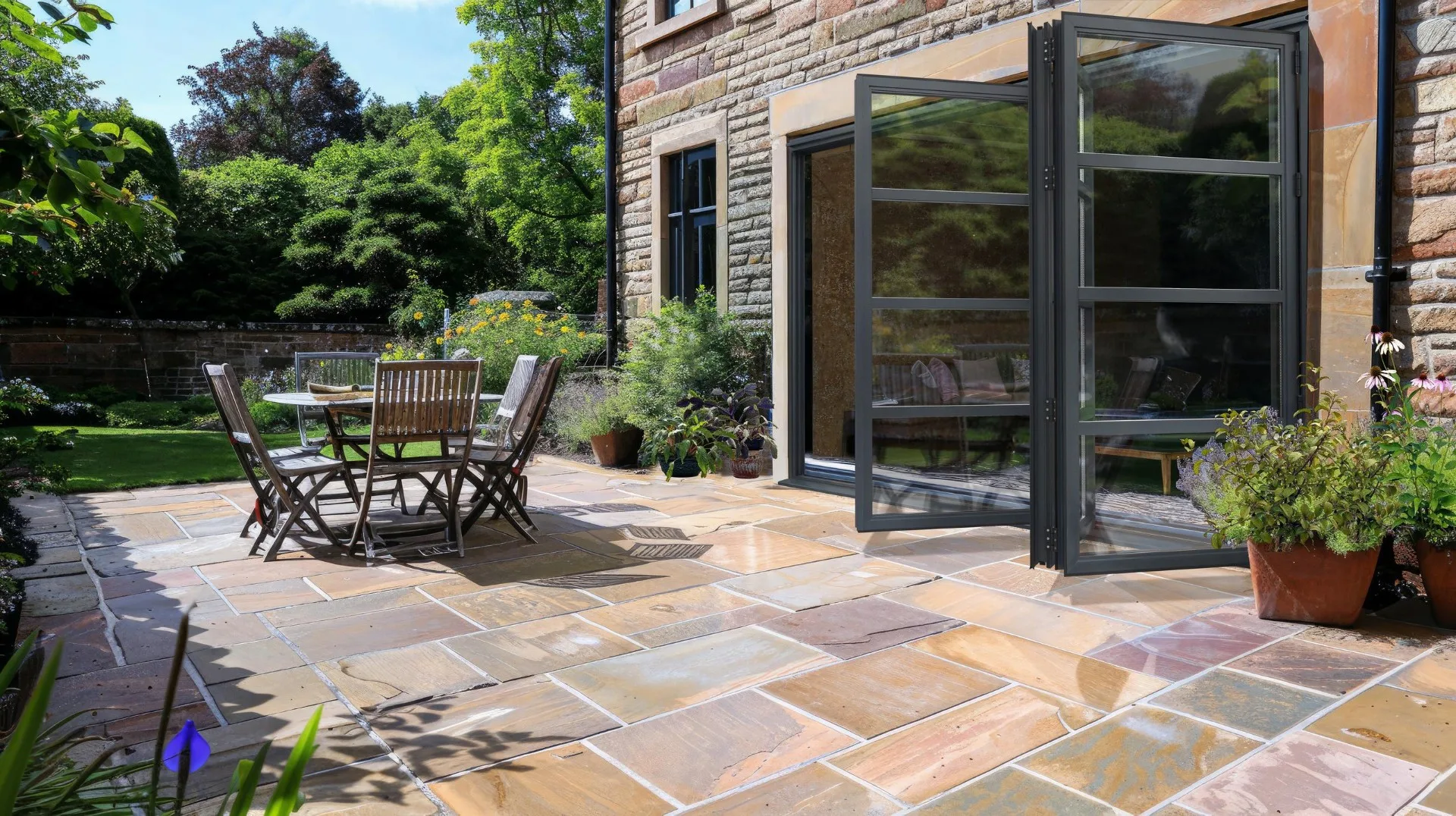 Heritage bifold doors in grey finish