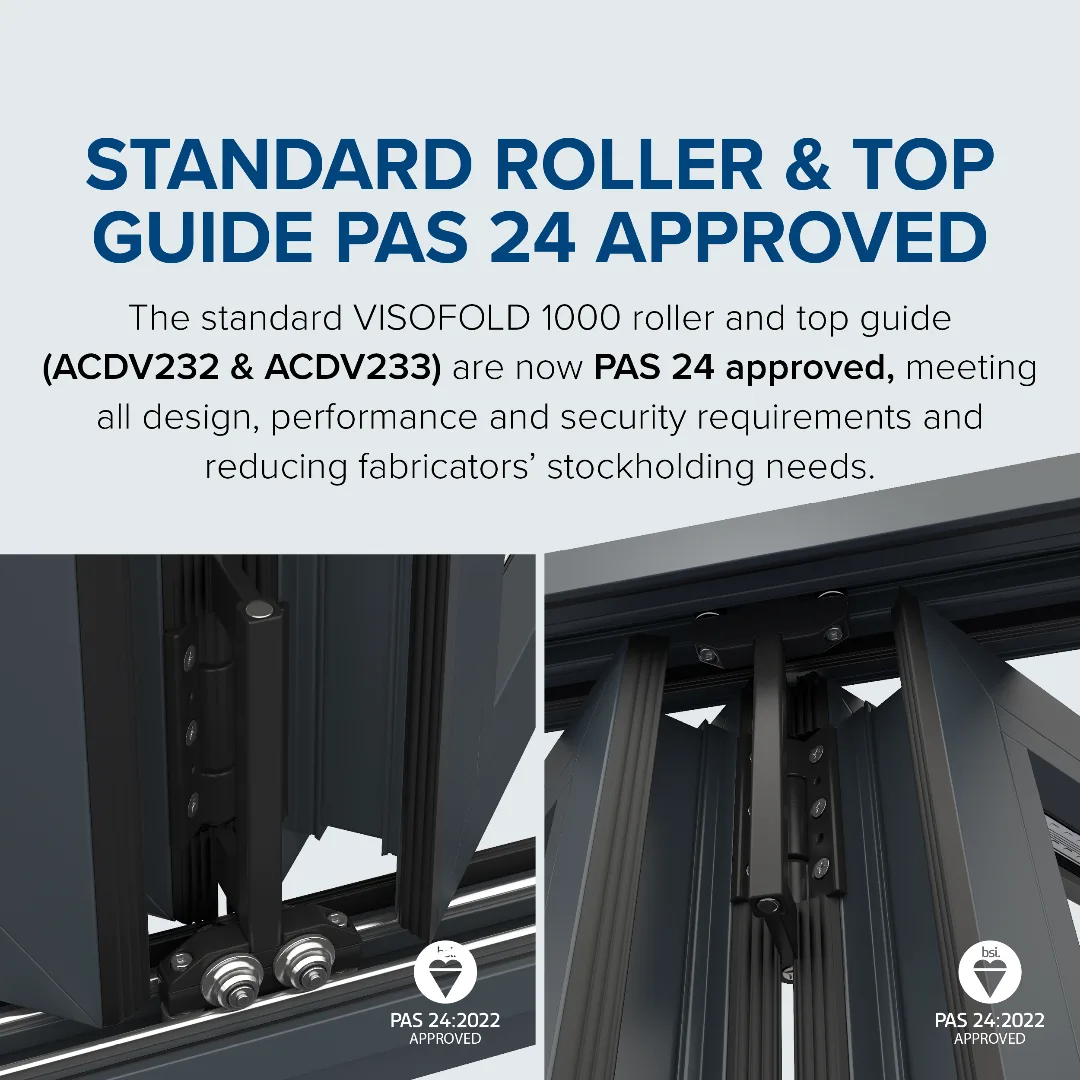 PAS 24 approved roller and top guide hardware detail