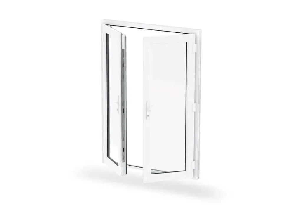 Liniar French Doors - White uPVC French doors opening outward with clean glazing