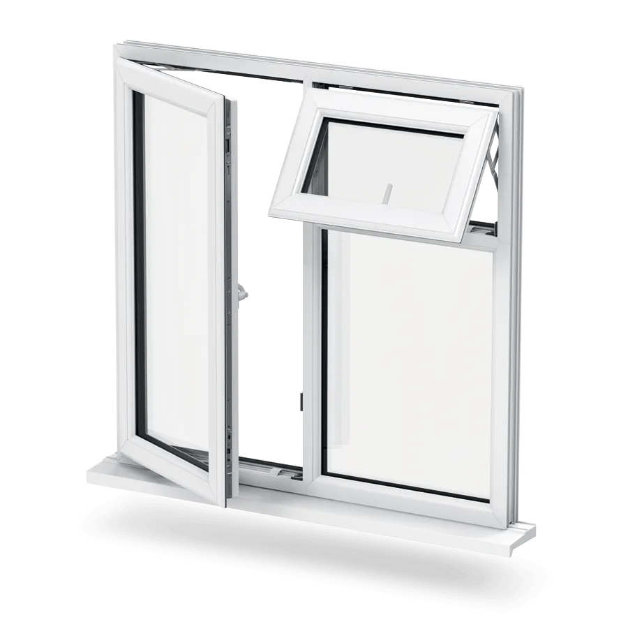 Liniar uPVC casement window with opening panel
