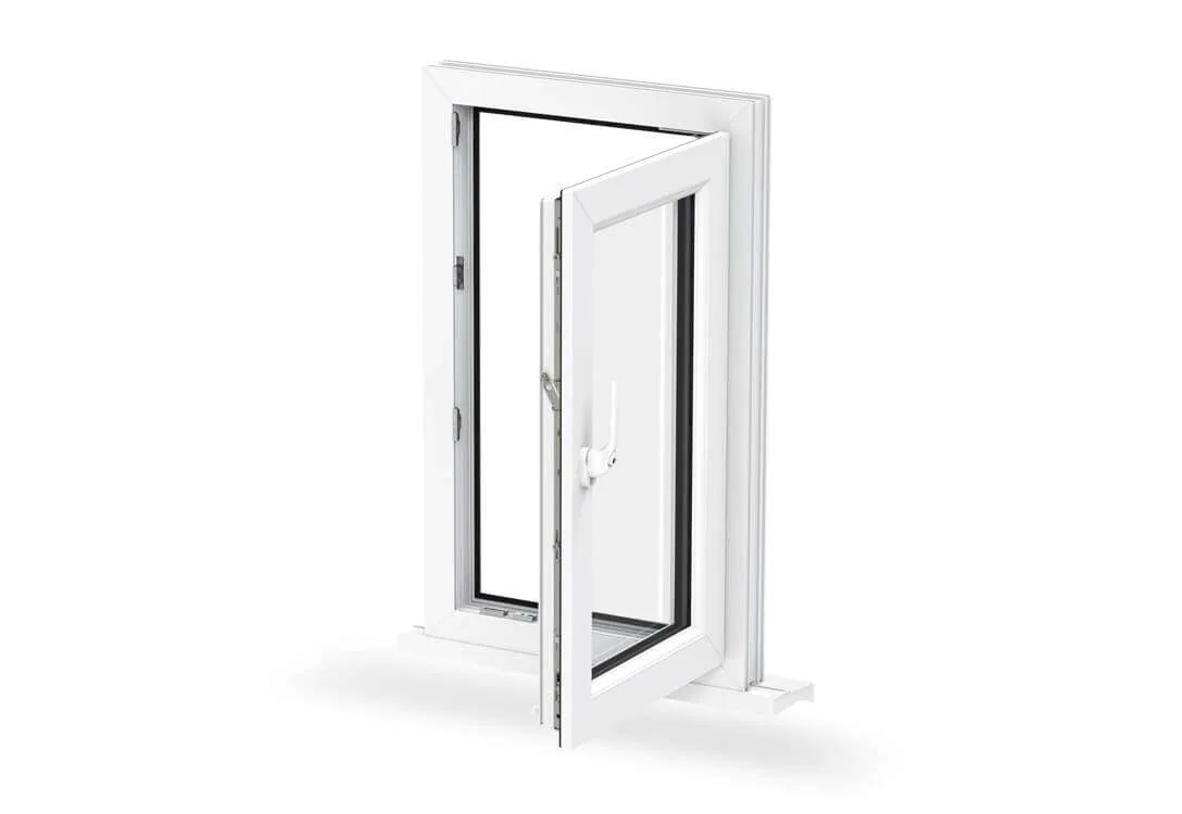 Tilt and turn window in fully open position