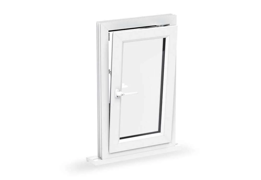 Window in tilt position showing ventilation capability