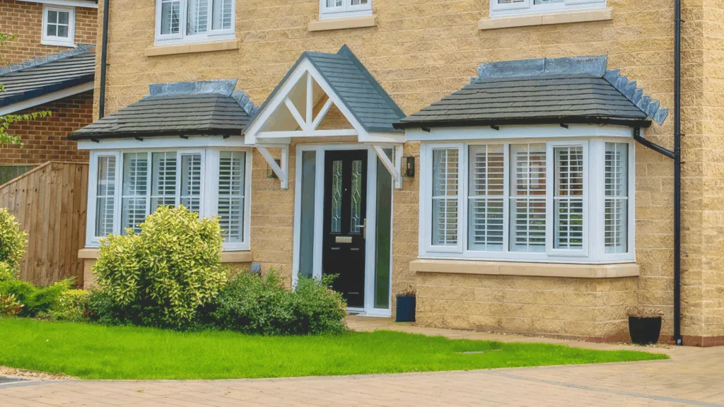Beautiful composite door installation on modern home