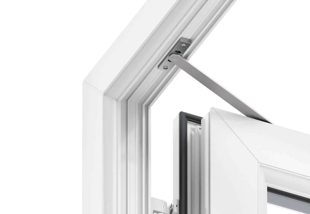 French door corner joint showing multi-chamber profile construction