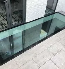 Glass floor roof light installation